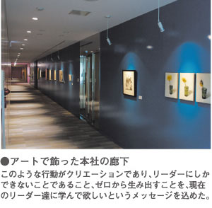 アートで飾った本社の廊下